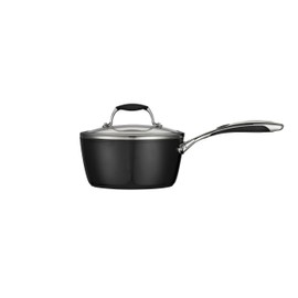 Tramontina 80110/025DS Gourmet Ceramica Deluxe Covered Sauce Pan, PFOA- PTFE- Lead and Cadmium-Free Ceramic Interior, 3-Quart, Metallic Black, Made in Italy