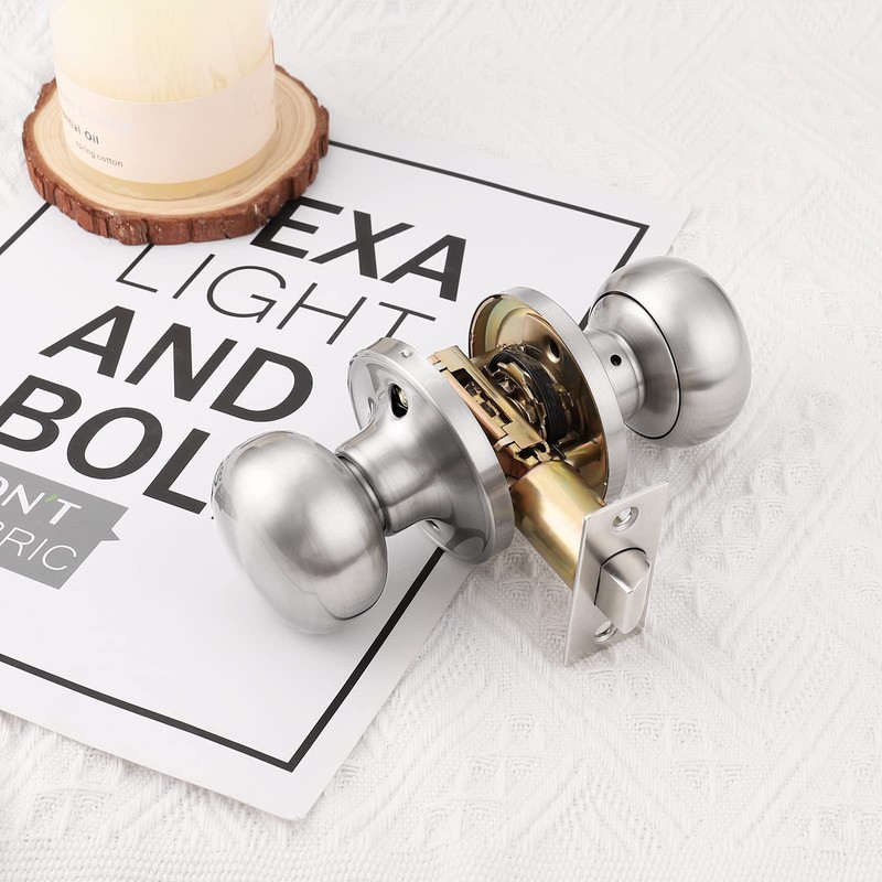 GOBEKOR 10 Pack Passage Door Knobs Keyless Interior Door Knobs