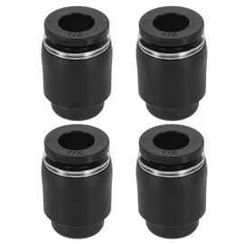 sourcing map 4Pcs Pneumatic Cap Style Plug Fittings, 1/4" Tube OD Plastic Push to Connect Tube Air Line Fitting for Hydraulic and Pneumatic Systems