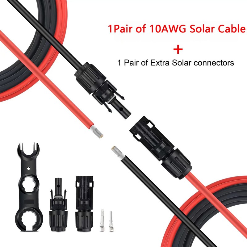 SGANGCAR Solar Extension Cable 30 Feet 10AWG Solar Panel Cable