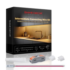 Shine Decor Middle Connector Wire Kit for Hardwired 24V Silicone Neon White/Black Free Cuttable Strip Light, Used for Connecting 2 Strips Together