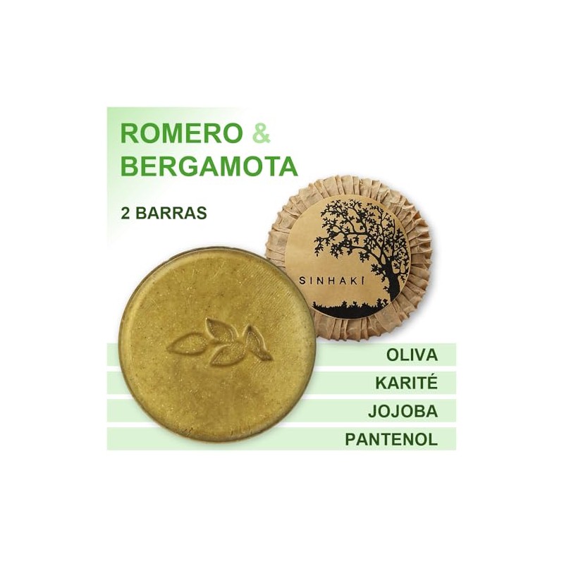 Kit de 2 Shampoos Sólidos de Romero y Bergamota, 100gr