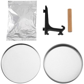 Your Design Footprint Set Metal Box: Plaster Cast Set with Decorative Metal Box and Stand, Diameter 16.5 cm (Footprint Set, Plaster Cast Baby)