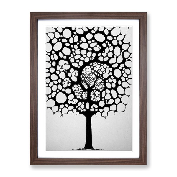 Monochrome Tree Art No.1 Framed Print for Living Room Bedroom