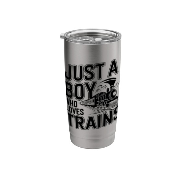 Just a Boy Who Loves Trains Funny Retro Steam Engine