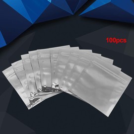 Zunate 100Pcs Antistatic Resealable Bag, Anti Static Bags Zip Lock Resealable Pouch for Hard Drive SSD HDD(8 * 9cm)