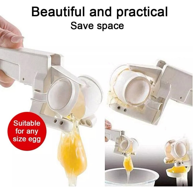 Emson EZCracker Handheld Egg Cracker & Yolk Separator Kitchen Tool