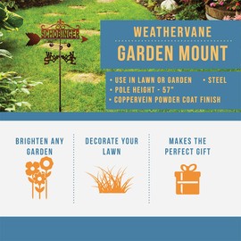 SWEN Products Family Name Weathervane (Garden Stake Included)