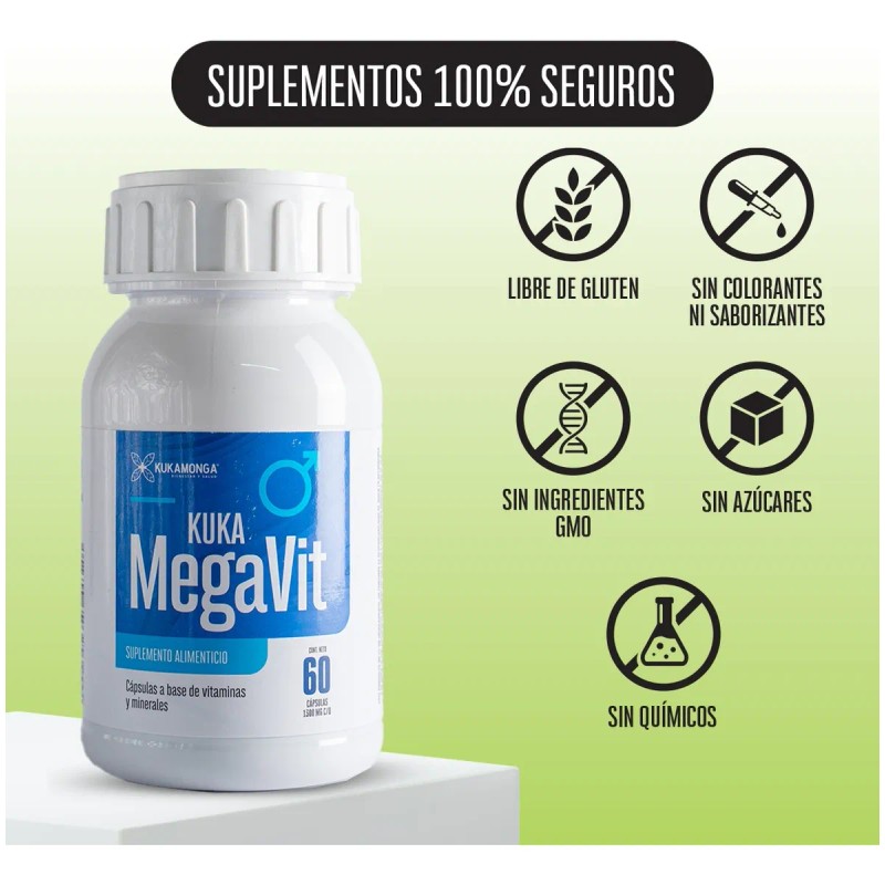 Vitaminas Y Minerales Para Hombre, Mega Vit - 60 Cápsulas