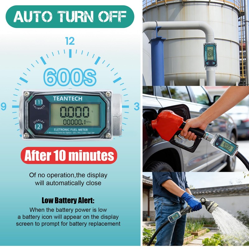 1Pack 1 in Digital Turbine Fuel Flow Meter with 3/4