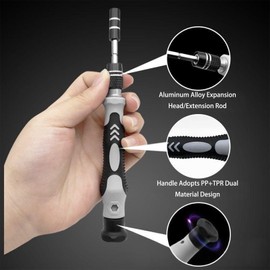 115 in1 Precision Screwdriver Set, Non-Slip Grip's Micro Screwdriver, 98Pcs Removable Screwdriver Bits, Small Precision Screwdriver Set for Cell Phones, Watches, Eyeglasses (Long Style)