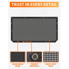 Savadicar Mesh Shade Top, Roof Sunshade Cover for 2018-2023 Jeep Wrangler JL JLU 4XE & Gladiator JT, UV Protection & Heat Reduction for Enhanced Comfort on The Road, Durable Polyester, Black