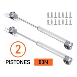 Amortiguador De Gas Para Puertas De Cocina, Pistones Hidráulicos para Armarios, Soporte Neumático Puertas de Gabinete y Muebles, Pistón Para Puerta Plegable, Paquete 2 Pzs (6, Kilogramos)