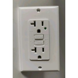 AMP Lot of 2 - GFCI Outlet 20Amp, Non-Tamper Resistant, White with LED Indicator