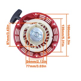 Mtanlo for Honda GX120, GX160, and GX200 Engine Starter Kit - Includes 2 PCS Starter Rope, GX160 Handle, Launcher, Starter Cup, and Starter Screws for 4/5.5/6.5hp Generators & Lawn Mowers