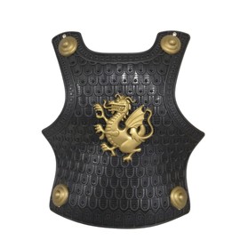 NOVELTY GIANT WWW.NOVELTYGIANT.COM Childs Knight Armor Gladiator Soldier 4 Pc Costume Set (Black, Silver & Gold) For Ages 3 and Up