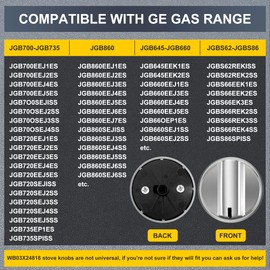 WB03X24818 Stove Knob with Solid Metal-Compatible with GE Profile Range Oven Grill- Stainless Steel Gas Stove Knob for JGB645EEK1ES JGB660EEJ1ES JGB700EEJ1ES JGB700SEJ1SS | 5 Pack