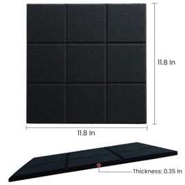 Classic-Styles Felt Pin Board Tiles Pack of 6, 11.8"x11.8" Square Black Cork Board Alternative for Wall, Felt Cork Tiles, Notice & Memory Board for Office/Home Decor