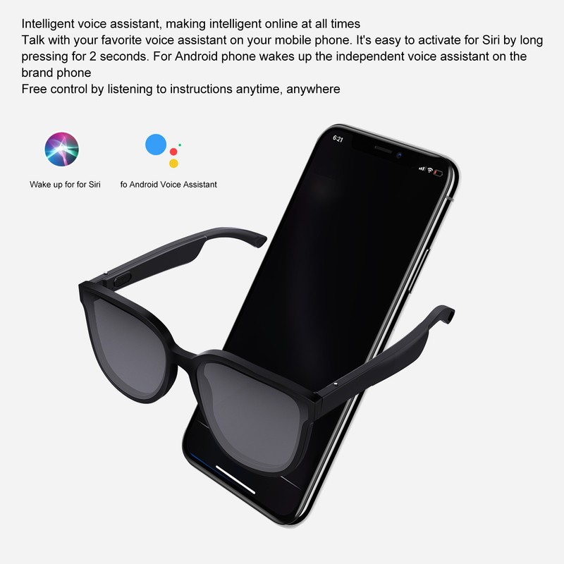 Smart Sunglasses Bluetooth with Dual Speakers Wireless Stereo Audio Glasses