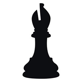 Applicable Pun Chess Bishop Piece Silhouette - Vinyl Decal for Outdoor Use on Cars, ATV, Boats, Windows and More - Black 4 inch