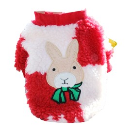 Small Dog New Year Clothes Cute Year Of The Rabbit Puppy Costume Decoration for Teddy Dog Pomeranian Poodle Red Rabbit L (Back Length: 35cm / 13.8in )