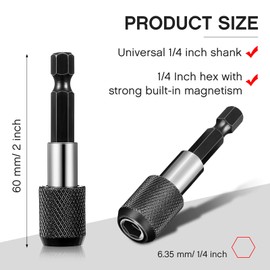 Chumia 5 Pcs Drill Bit Holder Magnetic Drill Bit Extension 1/4 Inch Hex Shank Quick Release Bar Socket Screwdriver Bit Holder Drill Accessories Extension Drill Quick Chuck Adapter for Screws Nuts