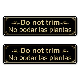 2 Pcs Do Not Trim Signs 12 x 3 Inch Bilingual Plant Sign in English and Spanish, Do Not Trim Yard Signs Reflective Rust Free Aluminum, Weatherproof, Scratch and UV Resistant.(12 x 3 Inch)