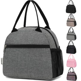 GYEUKHAM Lunch Bag Women, Lunch Box for Adult Men Kids Girls, Small Cute Lunchbox Tote Large Capacity Insulated Lunch Container Cooler for Work School Picnic Travel, Grey