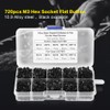 Thincol Tornillos Hexagonales M3, 720 unids, 510 piezas, Negro, Aleacin