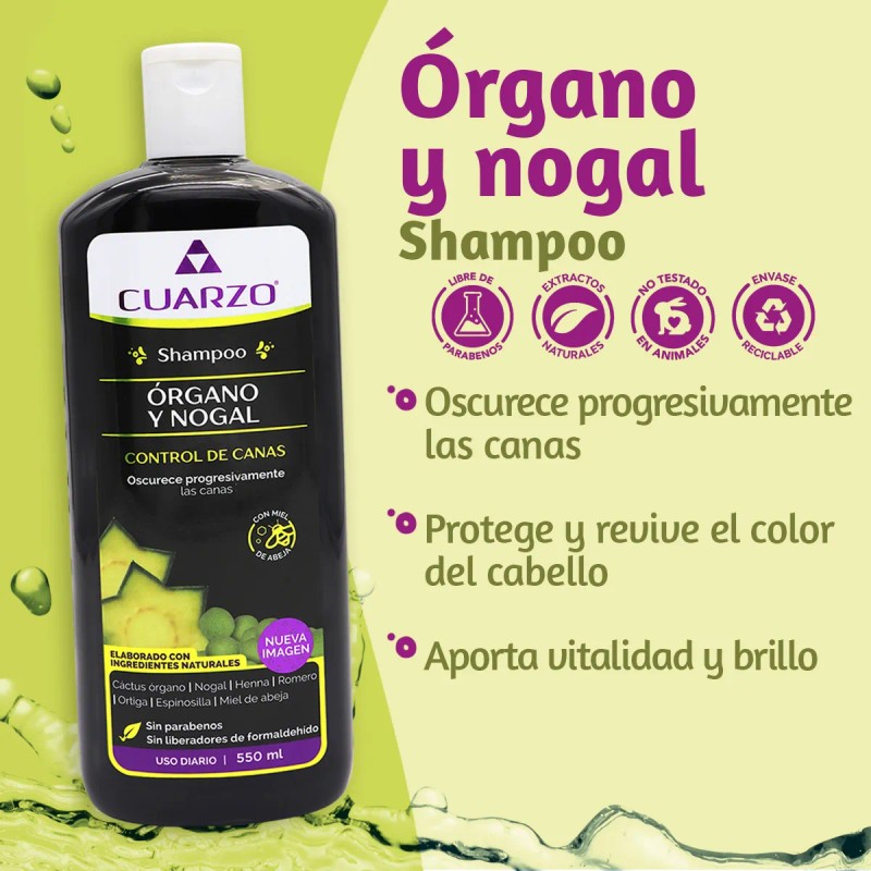 Shampoo Organo Y Nogal Cuarzo 550ml