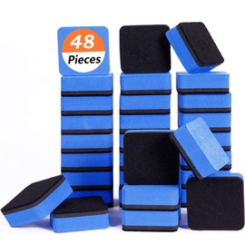Dry Erase Erasers, 48 Pack Magnetic Whiteboard Eraser Chalkboard Eraser Dry Eraser for Classroom Office and home (48blue)