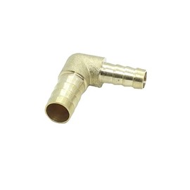 CDQBWKJGFJ 1 Piece Brass 1/2" x 3/8" Hose Barb Elbow Reducer 90 Degree L Right Angle Barbed Fitting Water Fuel Air