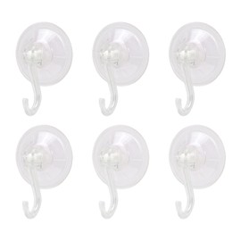 Suction Cup Hooks 6 Pack Clear Shower Hook Reusable Hanger for Glass Window