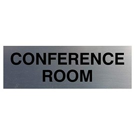 Signs ByLITA Basic Conference Room Sign (Brushed Silver) - Small