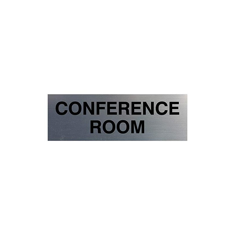 Signs ByLITA Basic Conference Room Sign (Brushed Silver) - Small