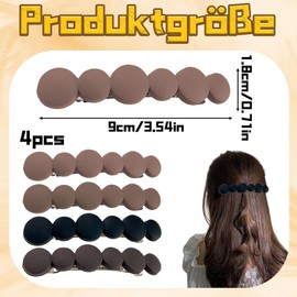 French Hair Pin, Haarspangen Damen, 4 Stück Haarklammer in Verschiedenen Farben, Aüßes Rundes Design Rutschfeste Mädchen Haarklammer Klein, Haarklammern Klein für Mädchen und Frauen
