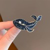 Crystal Marine Animal Shark Brooches Cute Shark Pin Pearl Cartoon