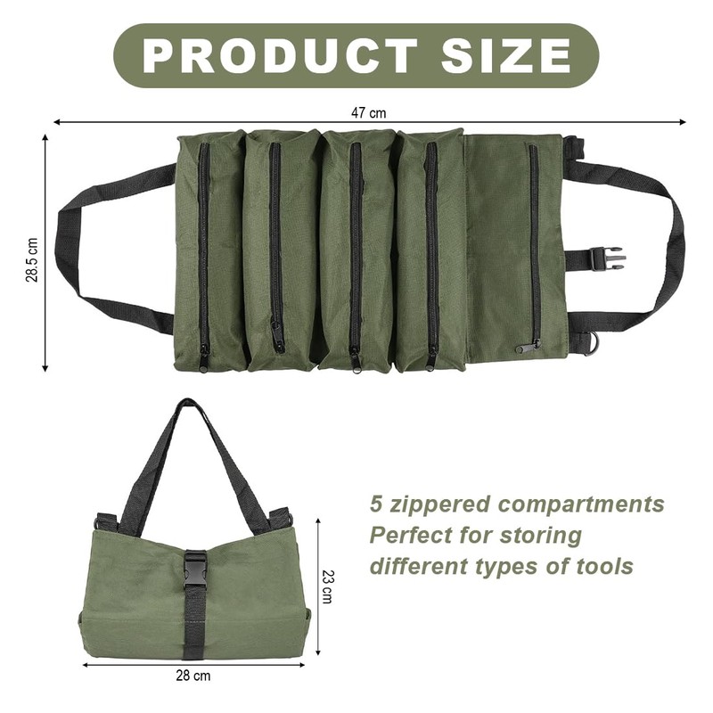 Bangbobi Tool Bag Roll Bag, Small & Empty, with 5