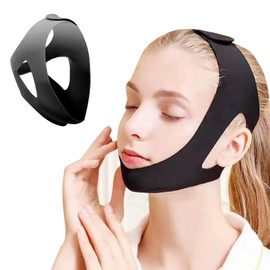 FFWTPY Anti Snoring Chin Strap Flexible Breathable Reduction Snore Relief Chin Strap Improve Your Sleep Adjustable Face for Men and Women (Black)