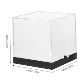 PACKOVE 4pcs Transparent Mineral Specimen Display Boxes Square Case with Base for Gems Crystals and Rock Collections for Collectors and Researchers