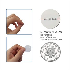 THONSEN 25pcs NTAG215 NFC Tags Round 30mm(1.18 inch) Blank White NTAG215 NFC Cards Compatible TagMo Amiibo and All Android NFC Enabled Mobile Phones & Devices