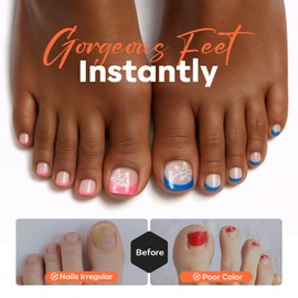 Modelones Toe Nail Tips Short Square Soft Gel Tips Squoval Fake Toe Nails Matte Full Cover Pre-shape Extension Home DIY Salon 240Pcs 15Sizes