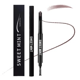 SIYDYRIT 2 Pack Microblading Eyebrow Pencil Waterproof, Dual-ended Eyebrow Pencils with Brush, Fine Tip, Eye Brow Pencils for Women, Brow Pencil with Hair Like Strokes(#02 Deep Brown)