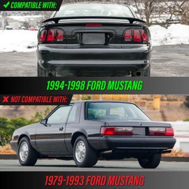 USR 94-98 SN95 License Plate Light – Plate Lamps (Left + Right) Pair - Compatible with 1994-1998 Ford Mustang Pony Stang All Models Such as Base, GT, Convertible, Cobra (LED WHITE 6000K UPGRADE)