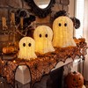 Geelin 3 Pcs Woven Ghost Decor with LED String Lights
