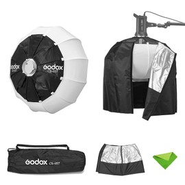 Godox CS-65T 65cm/25.6inch Lantern Softbox with Skirt, Bowens Mount Soft Boxes for Small Space Light Diffuser for Godox SL60W SK400II SL150 II, UL150, VL150 for Video Recording, Live Streaming, etc