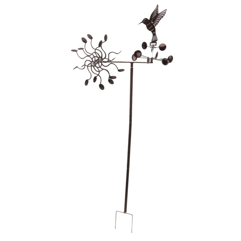 Wind Spinners Iron Hummingbird Metal Windmill Wind Sculpture for Outdoor
