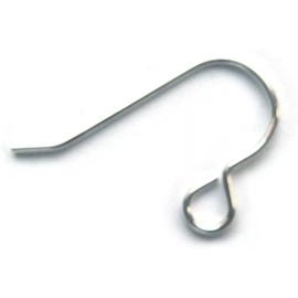 JensFindings 32 Qty. Ear Wire with Backside Loop .925 Sterling Silver Fish Hooks Earwires