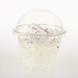 GOLDEN APPLE, 9oz-25sets Clear Plastic Cups with Clear Dome lids No Hole