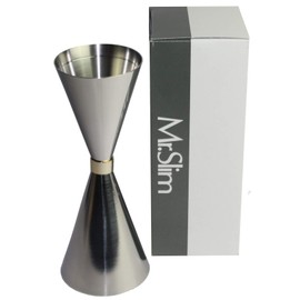 Mr Slim Jigger Silver Cocktail Measuring Cup 60-90ml Made in Japan (7 Colours and 3 Sizes Available)